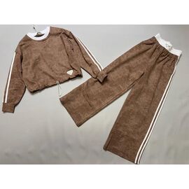 Костюм дитячий спортивний на дівчинку 836-1 brown р.128-164 "Bright Harmony" недорого оптом від прямого постачальника