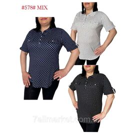 Фотография Блузка женская стильная/полу-батал размеры L-5XL(микс цв)"NICOLAS" недорого от прямого поставщика