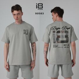 Фотография Футболка мужская 90583 grey р.S-XL "i8denim" недорого оптом от прямого поставщика