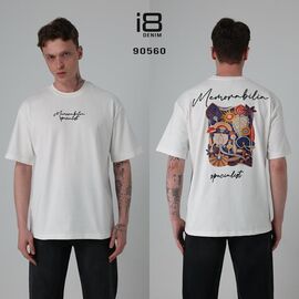 Фотография Футболка мужская 90560 white р.S-XL "i8denim" недорого оптом от прямого поставщика