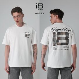 Фотография Футболка мужская 90583 white р.S-XL "i8denim" недорого оптом от прямого поставщика