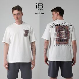 Фотография Футболка мужская 90580 white р.S-XL "i8denim" недорого оптом от прямого поставщика