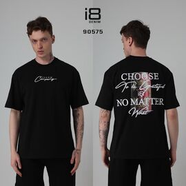 Фотография Футболка мужская 90575 black р.S-XL "i8denim" недорого оптом от прямого поставщика