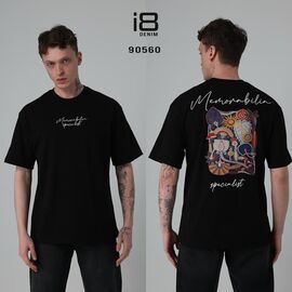 Фотография Футболка мужская 90560 black р.S-XL "i8denim" недорого оптом от прямого поставщика