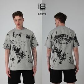 Фотография Футболка мужская 90572 grey р.S-XL "i8denim" недорого оптом от прямого поставщика