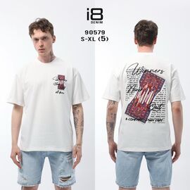 Фотография Футболка мужская 90579 white р.S-XL "i8denim" недорого оптом от прямого поставщика
