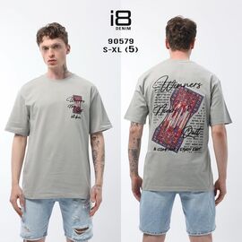 Фотография Футболка мужская 90579 grey р.S-XL "i8denim" недорого оптом от прямого поставщика