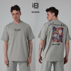 Фотография Футболка мужская 90560 grey р.S-XL "i8denim" недорого оптом от прямого поставщика
