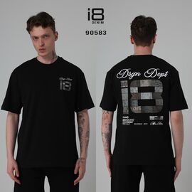 Фотография Футболка мужская 90583 black р.S-XL "i8denim" недорого оптом от прямого поставщика