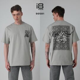 Фотография Футболка мужская 90581 grey р.S-XL "i8denim" недорого оптом от прямого поставщика