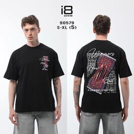 Фотография Футболка мужская 90579 black р.S-XL "i8denim" недорого оптом от прямого поставщика