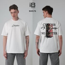 Фотография Футболка мужская 90575-1 white р.S-XL "i8denim" недорого оптом от прямого поставщика
