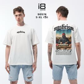 Фотография Футболка мужская 90574 white р.S-XL "i8denim" недорого оптом от прямого поставщика