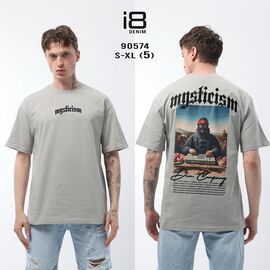 Фотография Футболка мужская 90574 grey р.S-XL "i8denim" недорого оптом от прямого поставщика