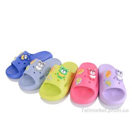 Фотография Шлепки детские летние Лето F63-3 mix (12 пар р.30-35) "SANLIN 2" недорого оптом от прямого поставщика