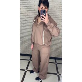 Костюм спортивний жіночий теплий 032 d.beige р.48-56 "VALENTINA" недорого оптом від прямого постачальника