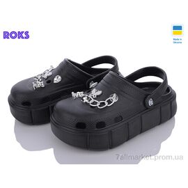 Фотография Кроксы женские летние Лето Progress 152-2 чорний old (6 пар р.36-40) "Roks" недорого оптом от прямого поставщика