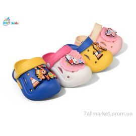 Фотография Кроксы детские летние Лето A9128-1 mix (24 пар р.18-23) "BBT" недорого оптом от прямого поставщика