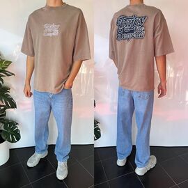 Фотография Футболка мужская 1980 beige р.S-2XL "i8denim" недорого оптом от прямого поставщика