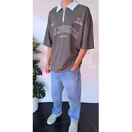 Фотография Футболка мужская 2037 grey р.S-XL "i8denim" недорого оптом от прямого поставщика