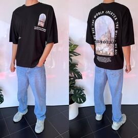 Фотография Футболка мужская 2047 black р.S-XL "i8denim" недорого оптом от прямого поставщика