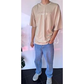 Фотография Футболка мужская 2057 beige р.S-XL "i8denim" недорого оптом от прямого поставщика