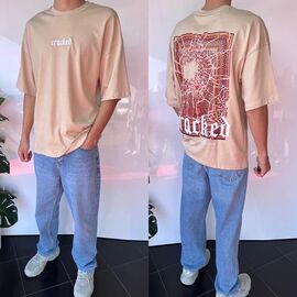 Фотография Футболка мужская 2062 beige р.S-XL "i8denim" недорого оптом от прямого поставщика