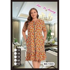 Фотография Халат женский домашний размер 54-62 "FLOWER" недорого от прямого поставщика