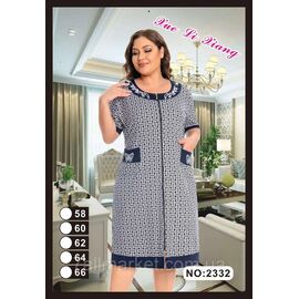 Фотография Халат женский домашний батал размер 58-66 "FLOWER" недорого от прямого поставщика