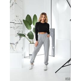 Фотография Штаны спортивные женские 859 l.grey р.44-58 "DORA" недорого оптом от прямого поставщика