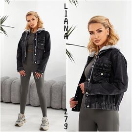 Фотография Куртка женская демисезонная 279 black р.S-2XL "Liana Denim" недорого оптом от прямого поставщика