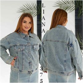 Фотография Куртка женская демисезонная 375 l.blue р.L-5XL "Liana Denim" недорого оптом от прямого поставщика