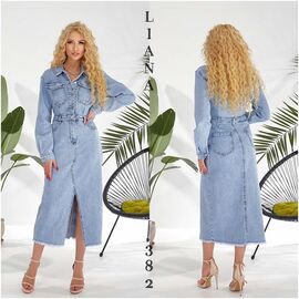 Фотография Платье женское 382 l.blue р.S-3XL "Liana Denim" недорого оптом от прямого поставщика
