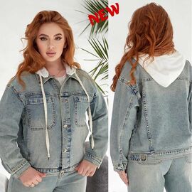 Фотография Куртка женская демисезонная 384 l.blue р.L-5XL "Liana Denim" недорого оптом от прямого поставщика