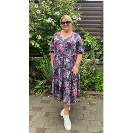 Сукня літня жіноча 1925 grey-red р.52-56 "ZLATA" недорого оптом від прямого постачальника