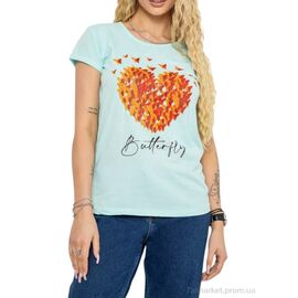 Фотография Футболка женская Лето 2204 м'ята (3 шт. р.сетка S-L) "Massmag" недорого оптом от прямого поставщика