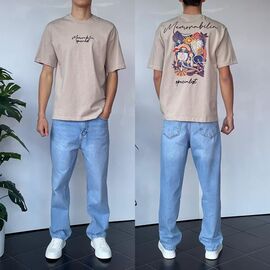 Футболка чоловіча 2176 beige р.S-XL "i8denim" недорого оптом від прямого постачальника