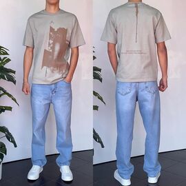 Фотография Футболка мужская 2185 grey р.S-XL "i8denim" недорого оптом от прямого поставщика