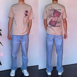 Фотография Футболка мужская 2232 beige р.S-XL "i8denim" недорого оптом от прямого поставщика