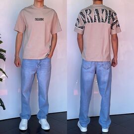 Фотография Футболка мужская 2238 beige р.S-XL "i8denim" недорого оптом от прямого поставщика