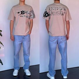 Фотография Футболка мужская 2247 beige р.S-XL "i8denim" недорого оптом от прямого поставщика