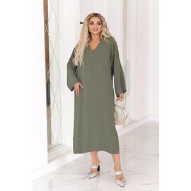 Фотография Платье женское 1313 khaki р.50-64 "Seven Zikina" недорого оптом от прямого поставщика