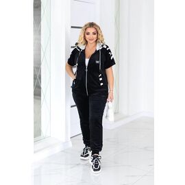 Фотография Костюм спортивный женский 914 black-white р.48-62 "Seven Zikina" недорого оптом от прямого поставщика