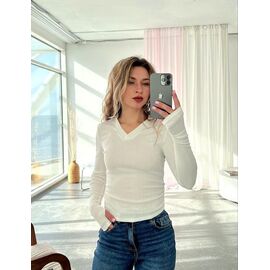 Светр жіночий 5143 white р.42-48 "BONJOUR" недорого оптом від прямого постачальника