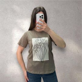 Фотография Футболка женская 25049 d.grey р.44-48 "G.L.S.A" недорого оптом от прямого поставщика