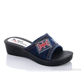 Фотография Шлепки женские облегченные Лето ЖК010 джинс (6 пар р.37-41) "Sali-2" недорого оптом от прямого поставщика