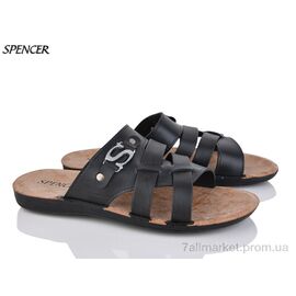 Фотография Шлепки мужские пляжные Лето 3554 чорний (6 пар р.41-46) "Spencer" недорого оптом от прямого поставщика