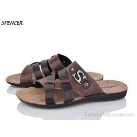 Фотография Шлепки мужские пляжные Лето 3554 коричневий (6 пар р.41-46) "Spencer" недорого оптом от прямого поставщика