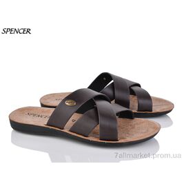 Фотография Шлепки мужские пляжные Лето 3310 коричневий (6 пар р.41-46) "Spencer" недорого оптом от прямого поставщика