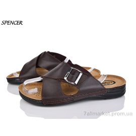 Фотография Шлепки мужские пляжные Лето 001-2 коричневий (6 пар р.40-44) "Spencer" недорого оптом от прямого поставщика